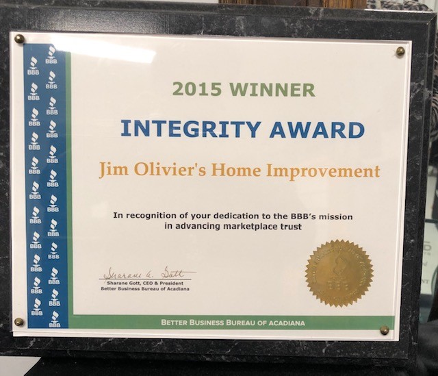 2015 Integrity Award Winner